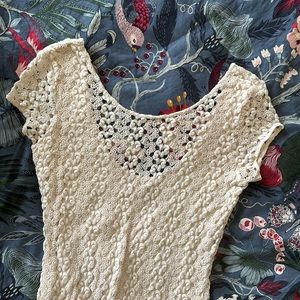 Free People Cozy Cream Knit Mini Dress